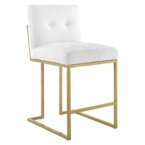Modway - Privy Gold Stainless Steel Upholstered Fabric Counter Stool - EEI-3852-GLD-WHI
