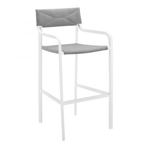 Modway - Raleigh Stackable Outdoor Patio Aluminum Bar Stool - EEI-3574-WHI-GRY