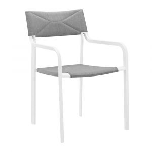 Modway - Raleigh Stackable Outdoor Patio Aluminum Dining Armchair - EEI-3573-WHI-GRY