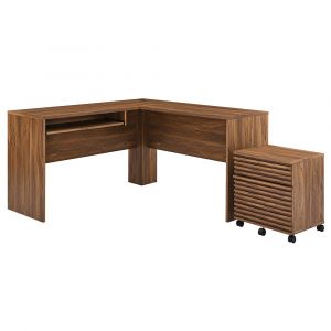 Modway - Render Wood Desk and File Cabinet Set - EEI-5821-WAL