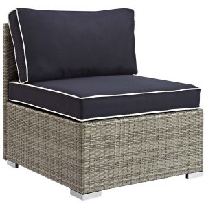 Modway - Repose Outdoor Patio Armless Chair - EEI-2958-LGR-NAV