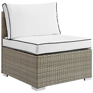 Modway - Repose Outdoor Patio Armless Chair - EEI-2958-LGR-WHI
