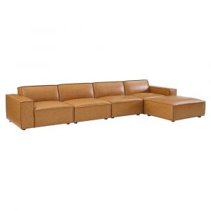 Modway - Restore 5-Piece Vegan Leather Sectional Sofa - EEI-4711-TAN