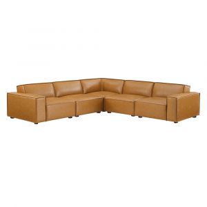 Modway - Restore 5-Piece Vegan Leather Sectional Sofa - EEI-4712-TAN