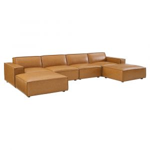 Modway - Restore 6-Piece Vegan Leather Sectional Sofa in Tan - EEI-4713-TAN