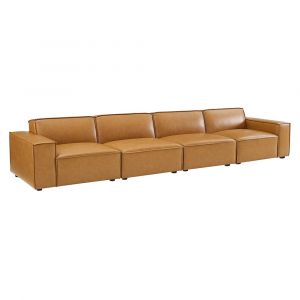 Modway - Restore Vegan Leather 4-Piece Sofa in Tan - EEI-4710-TAN