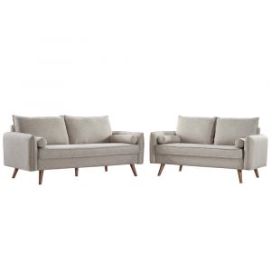 Modway - Revive Upholstered Fabric Sofa and Loveseat Set - EEI-4047-BEI-SET