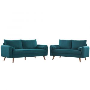 Modway - Revive Upholstered Fabric Sofa and Loveseat Set - EEI-4047-TEA-SET
