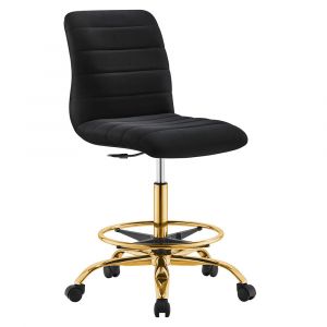 Modway - Ripple Armless Performance Velvet Drafting Chair - EEI-4976-GLD-BLK