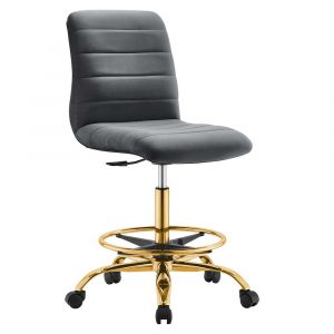 Modway - Ripple Armless Performance Velvet Drafting Chair - EEI-4976-GLD-GRY