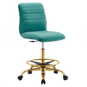 Modway - Ripple Armless Performance Velvet Drafting Chair - EEI-4976-GLD-TEA