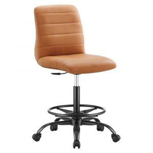 Modway - Ripple Armless Vegan Leather Drafting Chair - EEI-4978-BLK-TAN