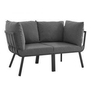 Modway - Riverside 2 Piece Outdoor Patio Aluminum Sectional Sofa Set - EEI-3781-SLA-CHA