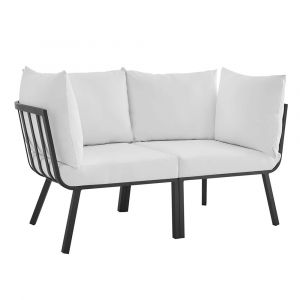 Modway - Riverside 2 Piece Outdoor Patio Aluminum Sectional Sofa Set - EEI-3781-SLA-WHI