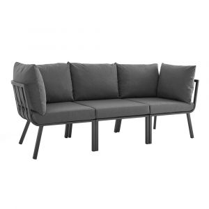 Modway - Riverside 3 Piece Outdoor Patio Aluminum Sectional Sofa Set - EEI-3782-SLA-CHA