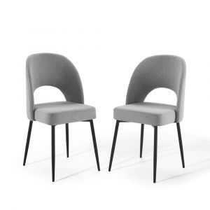 Modway - Rouse Dining Side Chair Upholstered Fabric (Set of 2) - EEI-4490-BLK-LGR