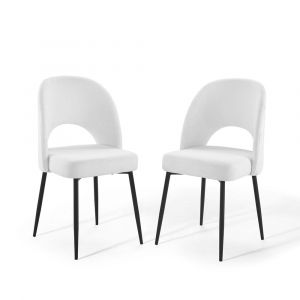 Modway - Rouse Dining Side Chair Upholstered Fabric (Set of 2) - EEI-4490-BLK-WHI