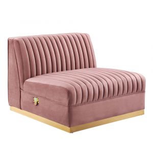 Modway - Sanguine Channel Tufted Performance Velvet Modular Sectional Sofa Armless Chair - EEI-6033-DUS