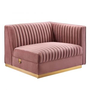 Modway - Sanguine Channel Tufted Performance Velvet Modular Sectional Sofa Right-Arm Chair - EEI-6032-DUS