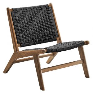 Modway - Saoirse Woven Rope Wood Accent Lounge Chair - EEI-6543-WAL-BLK