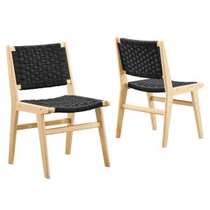 Modway - Saoirse Woven Rope Wood Dining Side Chair - EEI-6545-NAT-BLK