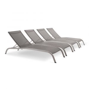 Modway - Savannah Outdoor Patio Mesh Chaise Lounge (Set of 4) - EEI-4007-GRY