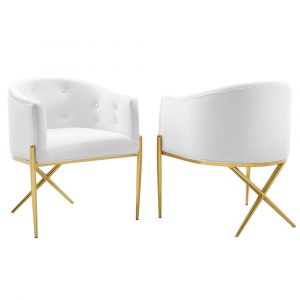 Modway - Savour Accent Dining Armchair Performance Velvet (Set of 2) - EEI-5042-WHI