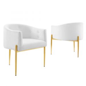 Modway - Savour Tufted Performance Velvet Accent Chairs - (Set of 2) - EEI-5415-WHI