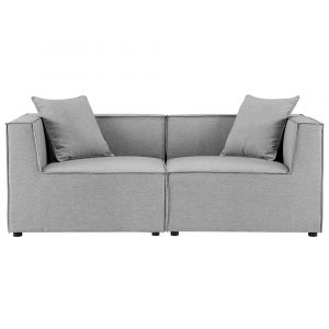 Modway - Saybrook Outdoor Patio Upholstered 2-Piece Sectional Sofa Loveseat - EEI-4377-GRY