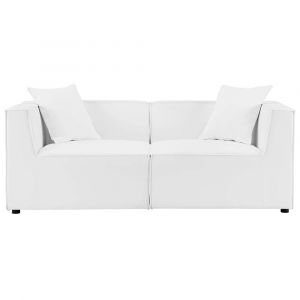 Modway - Saybrook Outdoor Patio Upholstered 2-Piece Sectional Sofa Loveseat - EEI-4377-WHI
