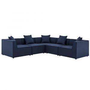 Modway - Saybrook Outdoor Patio Upholstered 5-Piece Sectional Sofa - EEI-4384-NAV