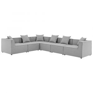 Modway - Saybrook Outdoor Patio Upholstered 6-Piece Sectional Sofa - EEI-4385-GRY