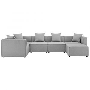 Modway - Saybrook Outdoor Patio Upholstered 6-Piece Sectional Sofa - EEI-4386-GRY
