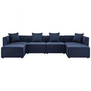 Modway - Saybrook Outdoor Patio Upholstered 6-Piece Sectional Sofa - EEI-4383-NAV