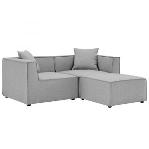 Modway - Saybrook Outdoor Patio Upholstered Loveseat and Ottoman Set - EEI-4378-GRY