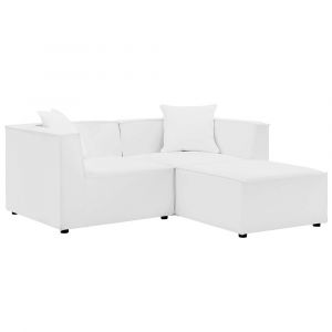 Modway - Saybrook Outdoor Patio Upholstered Loveseat and Ottoman Set - EEI-4378-WHI