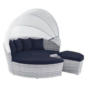 Modway - Scottsdale Canopy Outdoor Patio Daybed - EEI-4442-LGR-NAV