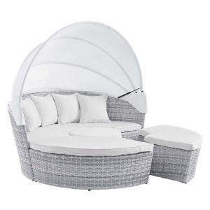 Modway - Scottsdale Canopy Outdoor Patio Daybed - EEI-4442-LGR-WHI