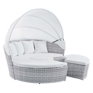 Modway - Scottsdale Canopy Sunbrella Outdoor Patio Daybed - EEI-4443-LGR-WHI