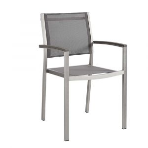 Modway - Shore Outdoor Patio Aluminum Dining Chair - EEI-2272-SLV-GRY