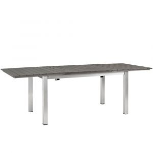 Modway - Shore Outdoor Patio Aluminum Dining Table in Silver Gray - EEI-2257-SLV-GRY