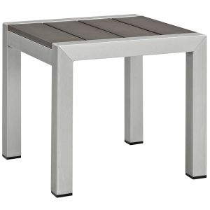 Modway - Shore Outdoor Patio Aluminum Side Table - EEI-2248-SLV-GRY