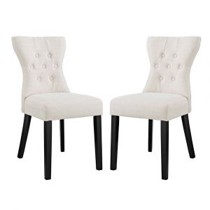 Modway - Silhouette Dining Side Chairs Upholstered Fabric (Set of 2) - EEI-3327-BEI