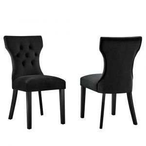 Modway - Silhouette Performance Velvet Dining Chairs - (Set of 2) - EEI-5014-BLK