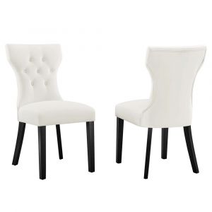 Modway - Silhouette Performance Velvet Dining Chairs - (Set of 2) - EEI-5014-WHI