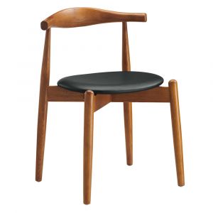 Modway - Stalwart Dining Side Chair in Dark Walnut Black - EEI-1080-DWL-BLK
