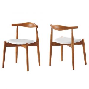 Modway - Stalwart Dining Side Chairs (Set of 2) in Dark Walnut White - EEI-1377-DWL-WHI