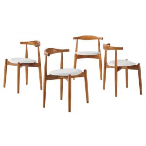 Modway - Stalwart Dining Side Chairs (Set of 4) in Dark Walnut White - EEI-1378-DWL-WHI