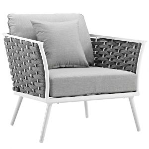 Modway - Stance Outdoor Patio Aluminum Armchair - EEI-3054-WHI-GRY