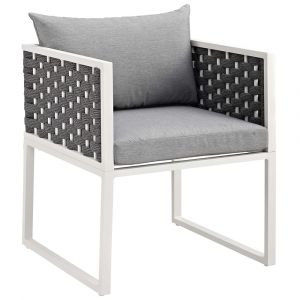 Modway - Stance Outdoor Patio Aluminum Dining Armchair - EEI-3053-WHI-GRY